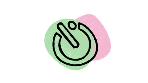 Minimalist Hand Drawn Animated Camera Self Timer Clock Icon Stock Footage 343294376