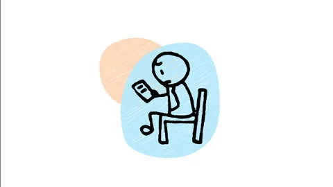 Minimalist Hand Drawn Animated Candidate Waiting Job Interview Wiggle  Stock Footage 343885139