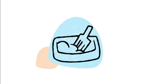 Minimalist Hand Drawn Animated Cat Litter Box Scoop Hygiene  Stock Footage 343601695
