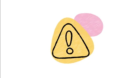 Minimalist Hand Drawn Animated Caution Warning Triangle Sign Icon  Stock Footage 343601033