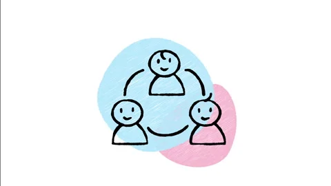 Minimalist Hand Drawn Animated Circular Network Connection Icon Stock Footage 343287326