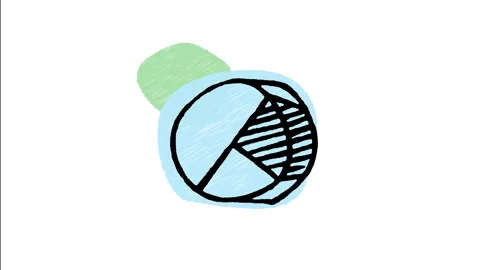 Minimalist Hand Drawn Animated Circular Segment Data Pie Chart Icon Stock Footage 343301992