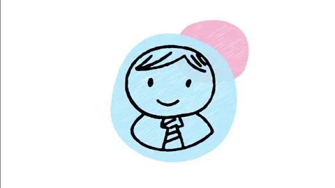 Minimalist Hand Drawn Animated Clean Neat Businessman Office Avatar Icon  Stock Footage 343595236