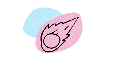 Minimalist Hand Drawn Animated Comet Falling Star Meteor Trail Wiggle  Stock Footage 343889293