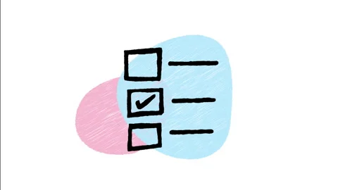 Minimalist Hand Drawn Animated Completed Checklist Task Box Icon Stock Footage 343301458