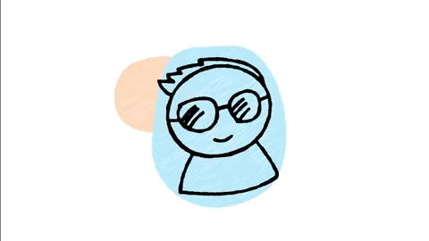 Minimalist Hand Drawn Animated Cool Man Spiky Hair Sunglasses Avatar Icon  Stock Footage 343595223