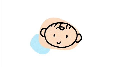Minimalist Hand Drawn Animated Cute Baby Face Icon Stock Footage 343282191