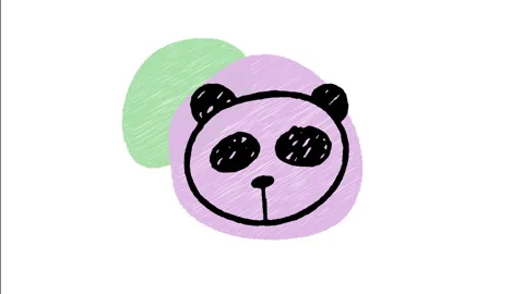 Minimalist Hand Drawn Animated Cute Giant Panda Bear Face Wiggle  Stock Footage 343892121