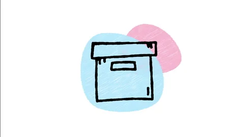 Minimalist Hand Drawn Animated Document Storage Archive Box Wiggle  Stock Footage 343888882