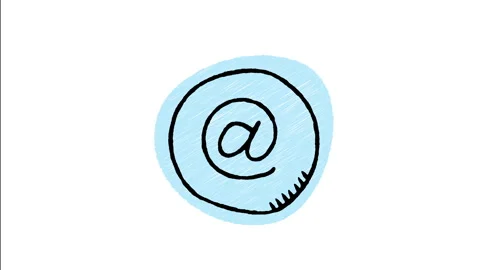 Minimalist Hand Drawn Animated Email At Address Sign Circle Icon  Stock Footage 343595988