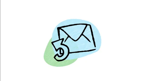 Minimalist Hand Drawn Animated Envelope Reply Mail Arrow Icon  Stock Footage 343597271