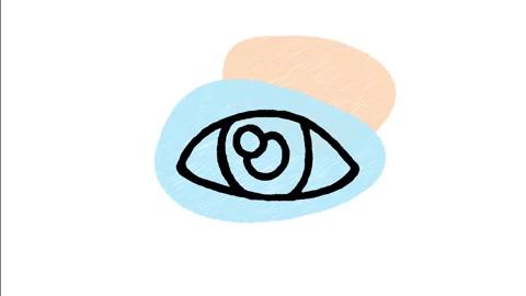 Minimalist Hand Drawn Animated Eye Vision Focus Pupil Icon Stock Footage 343295690