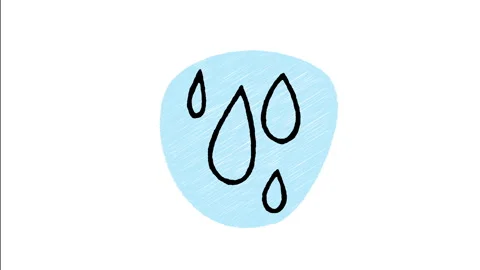 Minimalist Hand Drawn Animated Falling Water Raindrops Collection Icon  Stock Footage 343605426