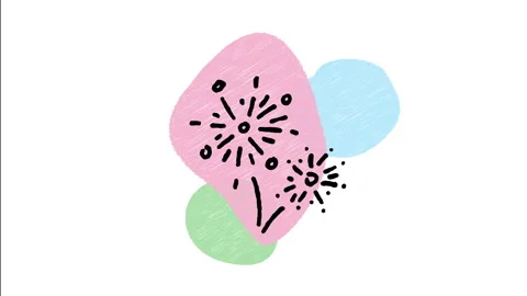 Minimalist Hand Drawn Animated Firework Spark Icon Stock Footage 343281261
