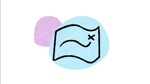 Minimalist Hand Drawn Animated Folded Paper Navigation Map Icon  Stock Footage 343601182