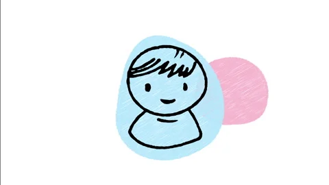 Minimalist Hand Drawn Animated Friendly Casual Person Character Avatar Icon  Stock Footage 343595005