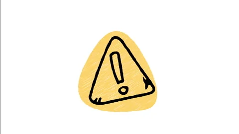 Minimalist Hand Drawn Animated General Hazard Exclamation Triangle Warning  Stock Footage 343883794