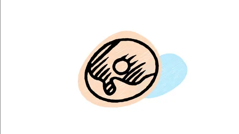Minimalist Hand Drawn Animated Glazed Ring Donut Icon Stock Footage 343293112