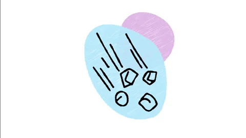 Minimalist Hand Drawn Animated Hail Storm Freezing Ice Pellets Icon  Stock Footage 343605248