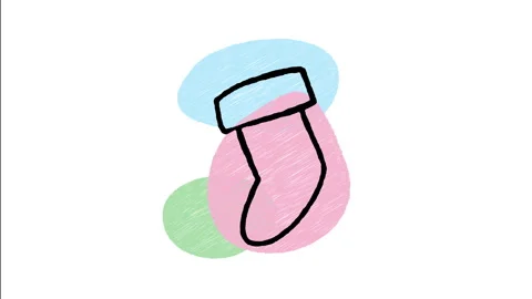 Minimalist Hand Drawn Animated Hanging Christmas Stocking Wiggle  Stock Footage 343887015
