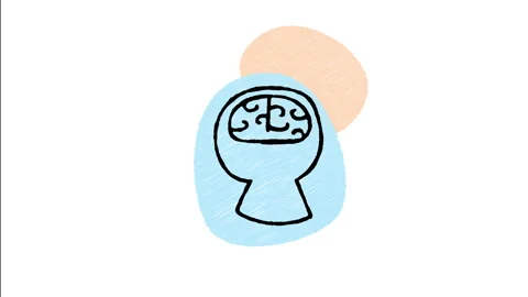 Minimalist Hand Drawn Animated Human Brain Creative Idea Concept Icon  Stock Footage 343596658