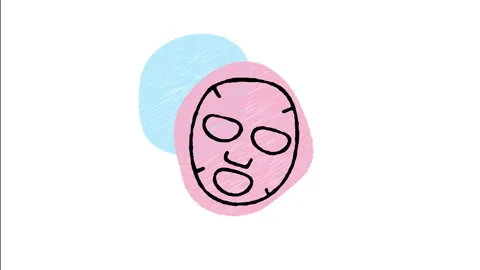 Minimalist Hand Drawn Animated Hydrating Face Mask Sheet Skincare Icon  Stock Footage 343595457
