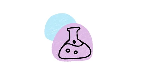 Minimalist Hand Drawn Animated Laboratory Glass Flask Potion Brew  Stock Footage 343892007