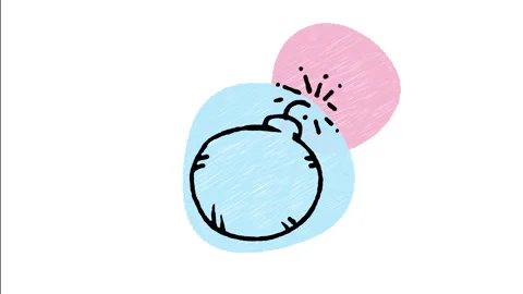 Minimalist Hand Drawn Animated Lit Round Gunpowder Bomb Fuse Icon  Stock Footage 343603533