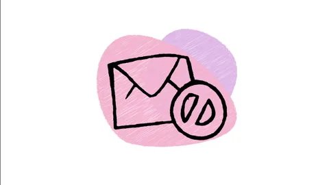 Minimalist Hand Drawn Animated Mail Envelope Disabled Blocked Wiggle  Stock Footage 343888952