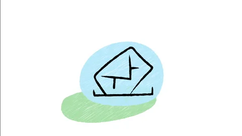 Minimalist Hand Drawn Animated Mail Envelope Dropping Slot Wiggle  Stock Footage 343889757