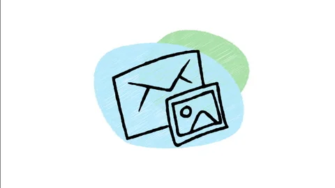 Minimalist Hand Drawn Animated Mail Envelope Photo Image Attachment Wiggle  Stock Footage 343890280