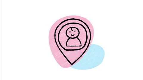 Minimalist Hand Drawn Animated Map Pin Location Person Icon Stock Footage 343288295