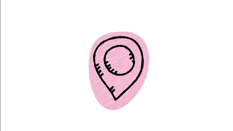 Minimalist Hand Drawn Animated Map Pin Store Location Target Icon  Stock Footage 343596141