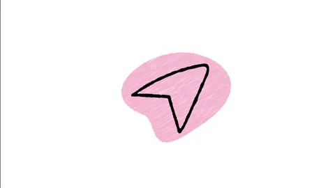 Minimalist Hand Drawn Animated Map Location Arrow Pointer Icon  Stock Footage 343601213