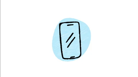 Minimalist Hand Drawn Animated Modern Smartphone Touch Screen Mobile Icon  Stock Footage 343596030