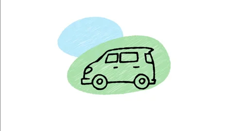 Minimalist Hand Drawn Animated Modern City Car Economy Vehicle Icon  Stock Footage 343604645