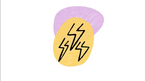 Minimalist Hand Drawn Animated Multiple Lightning Bolts Thunderstorm Icon  Stock Footage 343605289