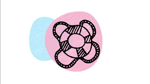 Minimalist Hand Drawn Animated Nautical Lifebuoy Ring Rescue Icon  Stock Footage 343603401
