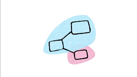 Minimalist Hand Drawn Animated Network Node Connection Diagram Icon  Stock Footage 343596864