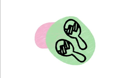 Minimalist Hand Drawn Animated Pair of Maracas Percussion Shakers Icon  Video stock 343600737
