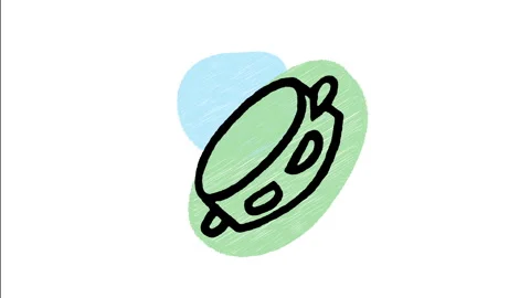 Minimalist Hand Drawn Animated Percussion Hand Tambourine Jingles Icon  Video stock 343600924