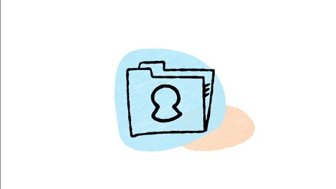 Minimalist Hand Drawn Animated Personal Record Folder Document Wiggle Stock Footage 343888720
