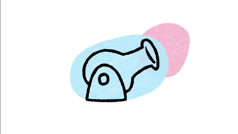 Minimalist Hand Drawn Animated Pirate Heavy Artillery Cannon Icon  Stock Footage 343603109