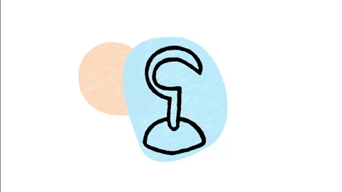 Minimalist Hand Drawn Animated Pirate Hook Prosthetic Hand Icon  Stock Footage 343603897