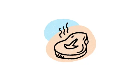 Minimalist Hand Drawn Animated Premium T-Bone Beef Steak Cut Icon Stock Footage 343303672