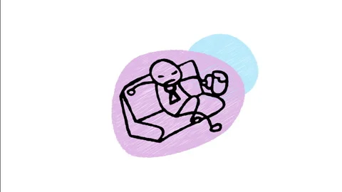 Minimalist Hand Drawn Animated Relaxed Businessman Drinking Beer Sofa Wiggle  Stock Footage 343889099