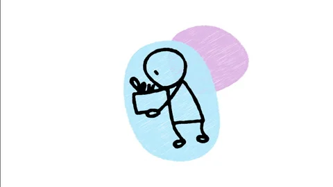 Minimalist Hand Drawn Animated Resigned Employee Office Box Wiggle  Stock Footage 343886360