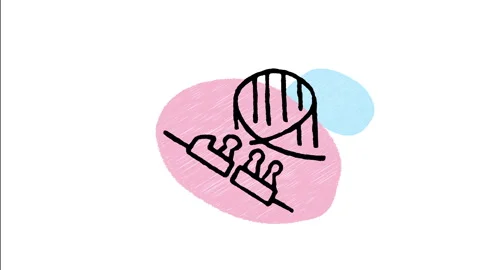 Minimalist Hand Drawn Animated Roller Coaster Icon Stock Footage 343281535