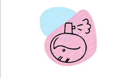 Minimalist Hand Drawn Animated Round Glass Perfume Fragrance Bottle Icon  Vidéo 343595696