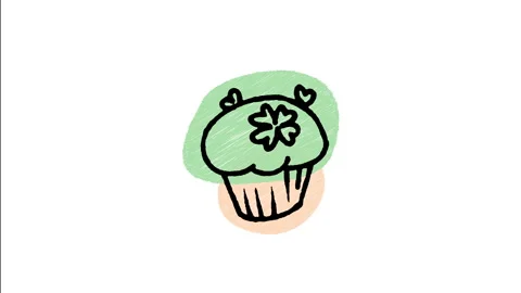 Minimalist Hand Drawn Animated Saint Patrick Day Cupcake Shamrock Wiggle  Stock Footage 343889916